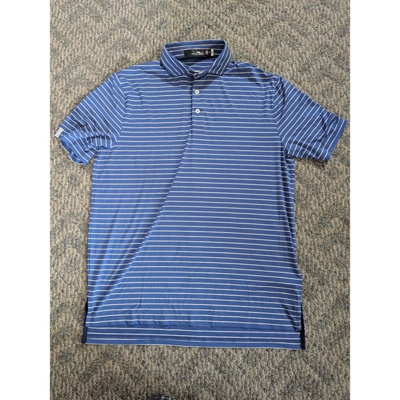 RLX Ralph Lauren Other - RLX Ralph Lauren Mens Blue White Striped Golf Polo Shirt Short Sleeve Size M
